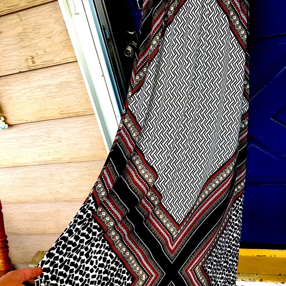 Empire Waist Multi Color Maxi Dress Awesome Designs Excellent Condition Chicos 2 - Picture 4 of 15